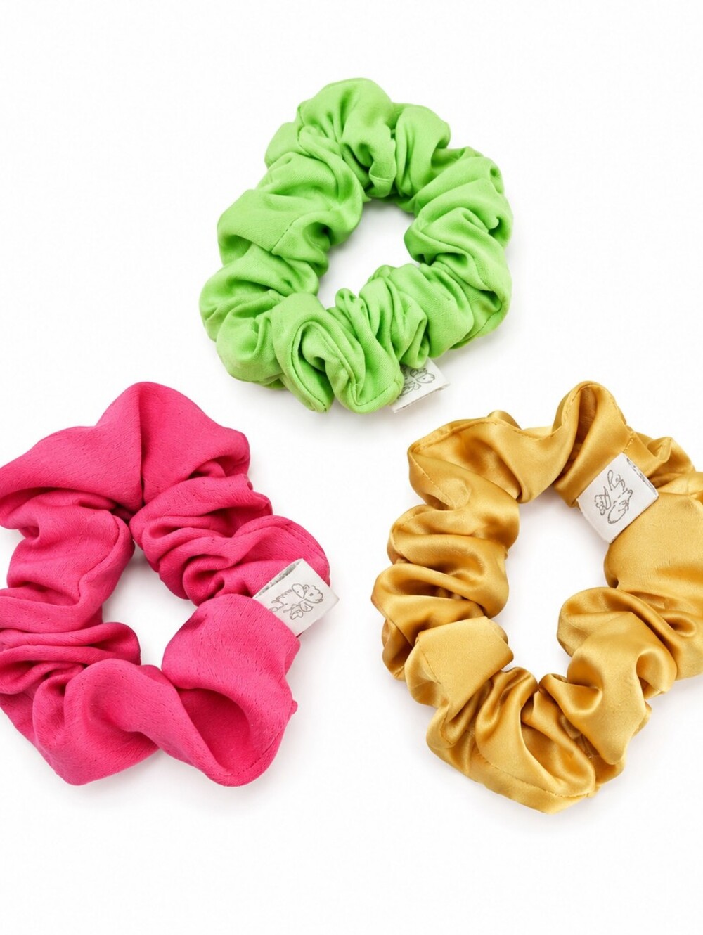 DEW Bright Trio Scrunchie Set — Pink, Lime, Yellow NEVER WORN!